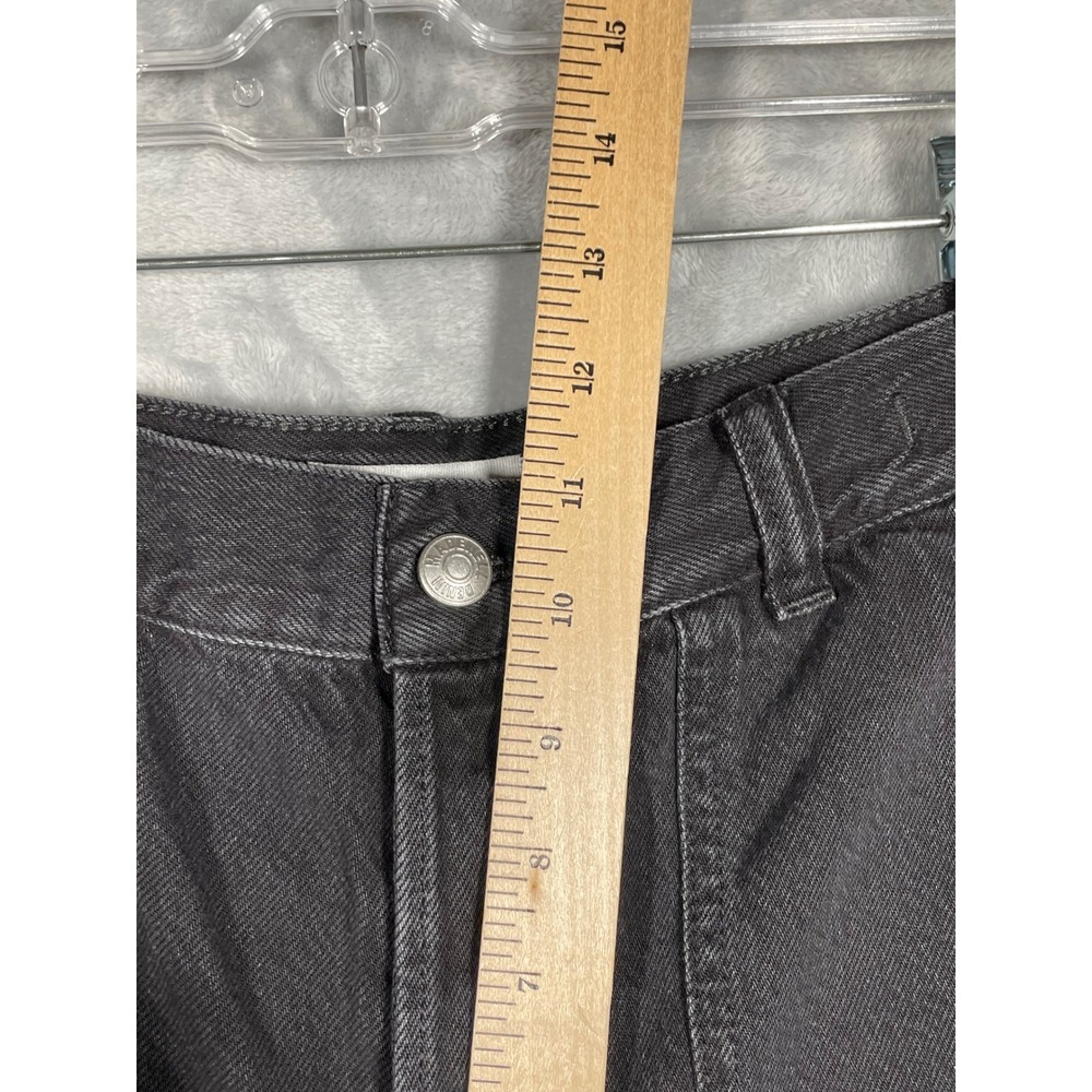 Madewell Low-Slung Baggy Jeans Washed Black Wide Leg Button Fly Size 27 - Picture 8 of 11